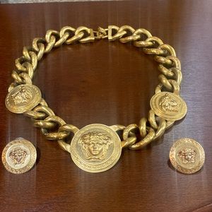 Versace Medusa necklace / choker earrings